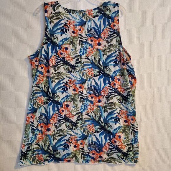 French Laundry Top Plus Womens 3X Tropical floral sleeveless Lightweight Beachy - Picture 9 of 11